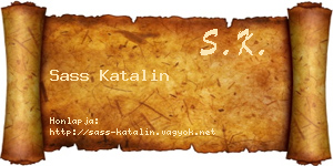 Sass Katalin névjegykártya