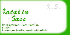 katalin sass business card